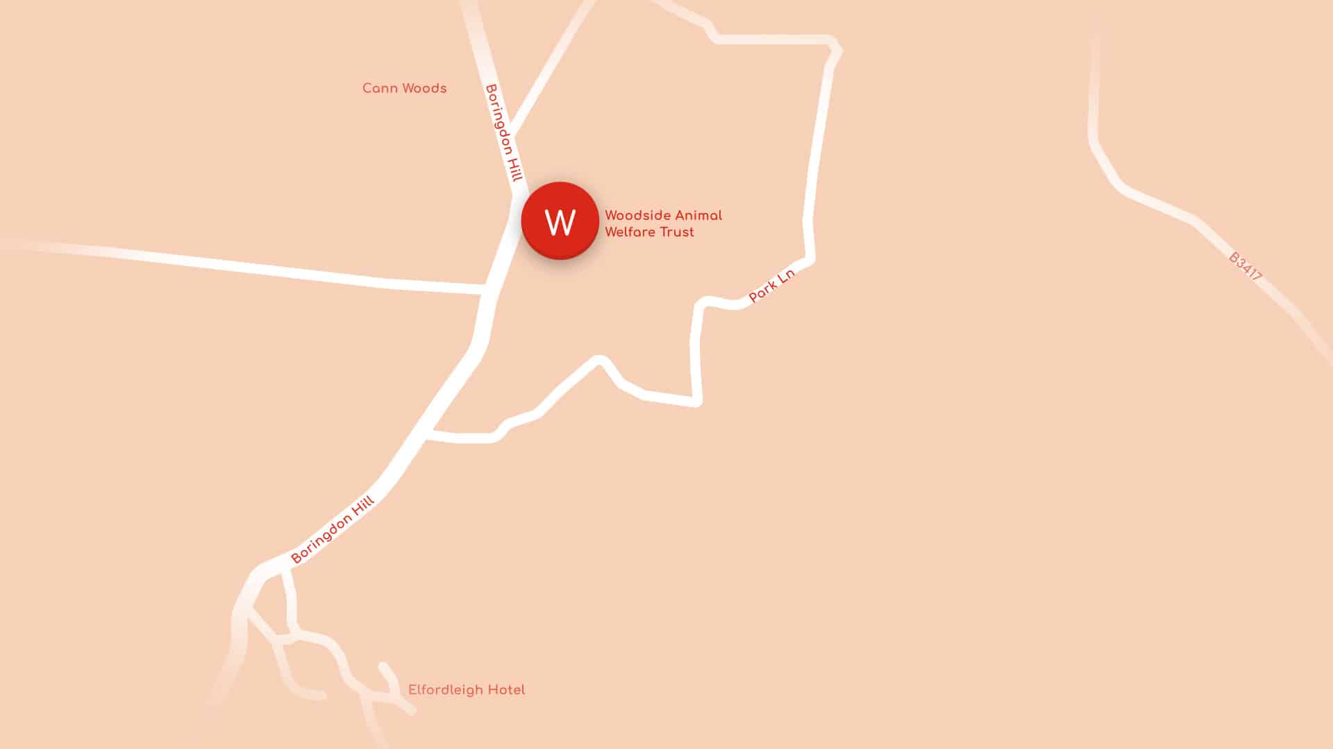 Map showing main Woodside location